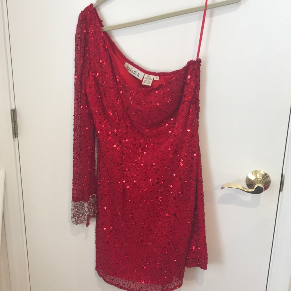 One shoulder shail k cocktail dress